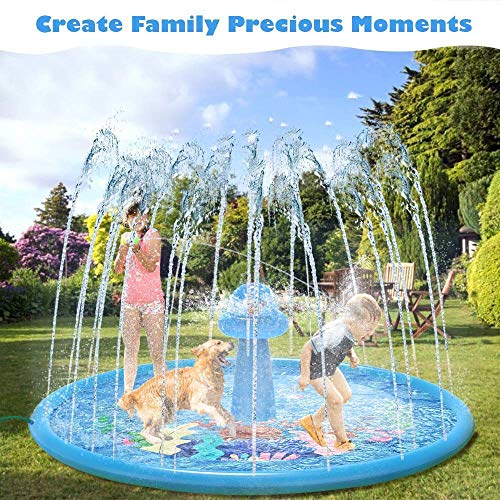 VATOS Sprinkler Splash Pad for Kids Toddlers, 67" Kiddie Pool Outdoor