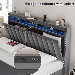 Lift Up Storage Bed Full Size, Luxury Upholstered