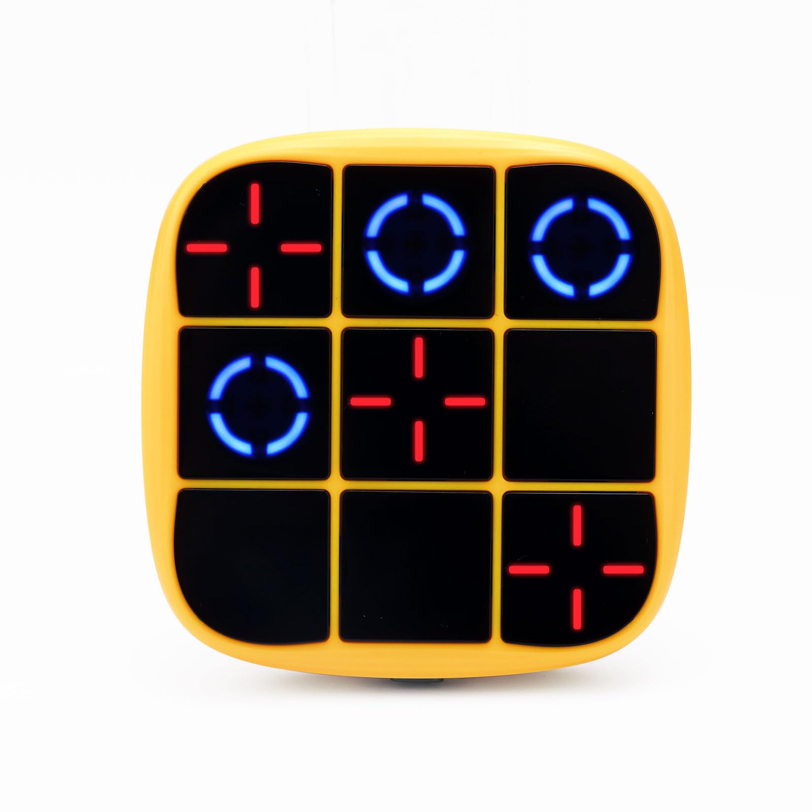Tic Tac Toe Bolt Game, Electronic Handheld Noughts and Crosses Game Console Portable Travel Games Educational Fidget Toys Puzzle Board Gift for Kids Adults All Ages Memory Growth (Yellow)