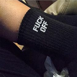 Coshang FUCK OFF Swear Word Curse Printed Stockings