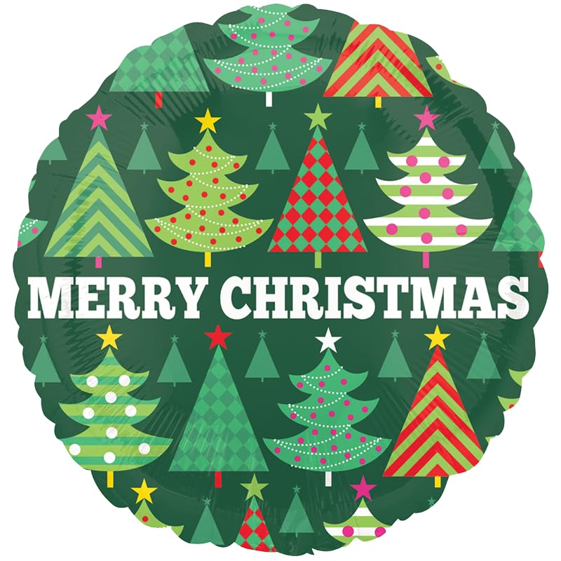 Christmas Tree Round Foil Balloon, 45cm (2 pack) — image 1