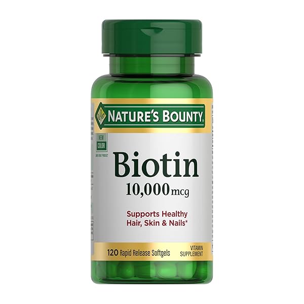 NATURE’S BOUNTY BIOTIN HAIR SKIN AND NAILS VITAMINS, SUPPORTS HEALTHY HAIR, SKIN AND NAILS, 10,000 MCG, 120 SOFTGELS (PACK OF 1)