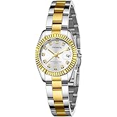 OXFANITE Watches for Women, Fashion Small Gold Analog Quartz Waterproof Stainless Steel Ladies Wrist Watches, with Date Dainty Diamond Luxury Dress Women Watch