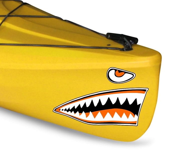 Kayak Shark Teeth Decals / Shark Mouth Stickers for Kayaks, Canoes, Boats, Jet Skis