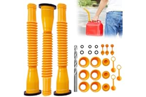PETUPS Gas Can Spout Replacement, 2024 New Replacement Gas Can Spout with Flexible Nozzle, Fit for Most 1/2/5/10 Gal Can, Gas Can Spouts No Leaky, Anti-Spill Gas Can Nozzle Replacement Kit (3Set)