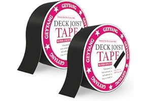 G GEYYANG GEYYANG Deck Joist Tape 2 inch x 50 Feet,Butyl Joist Tape for Decking,Waterproof Seal Antiseptic Butyl Deck Tape, Self-Adhesive Deck Flashing Tape for Wood Decks Beams Roof(2 Rolls)