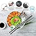 Zeroway 5 Pairs Reusable Fiberglass Chopsticks Dishwasher Safe with Gift Case Chopstick Set for Household Restaurant - Golden flower
