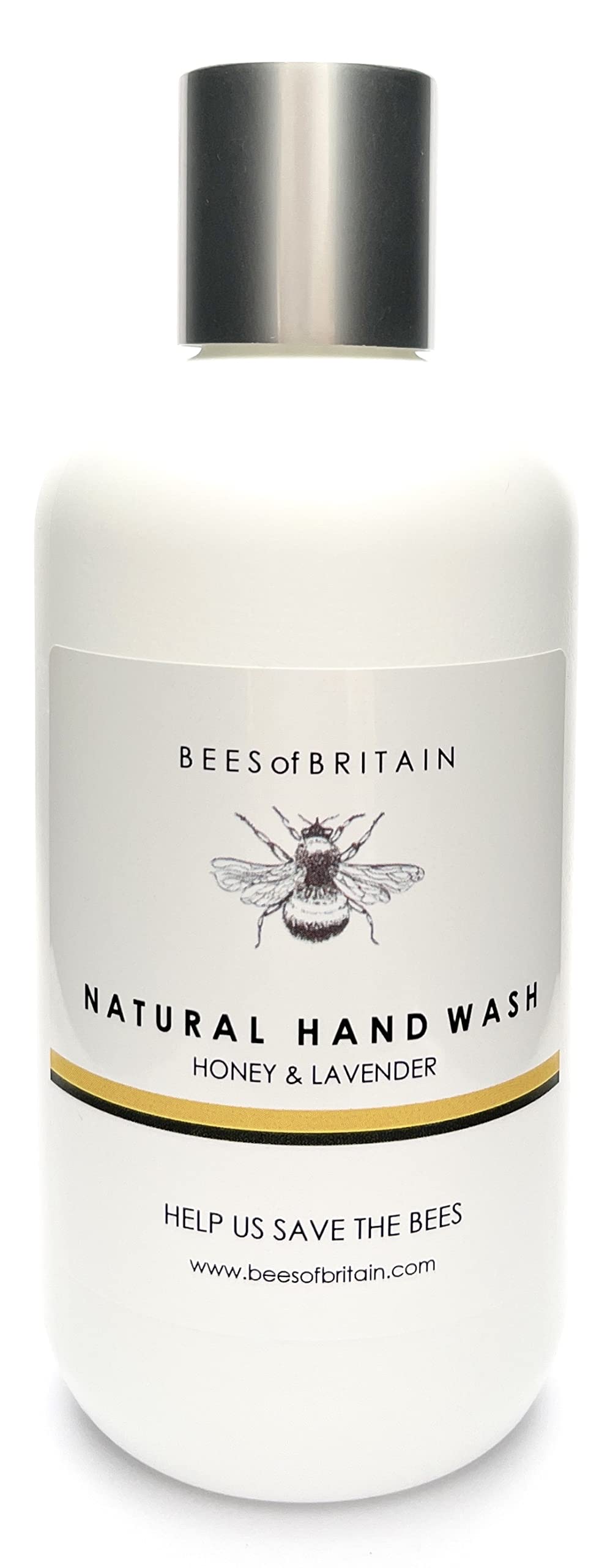 BEES of BRITAIN Honey & Lavender Natural Hand Wash – pH 5.5 Skin-Neutral & Soap-Free – 99% Natural Origin – with Natural Soap Bark (Quillaja) – Gentle Botanical Daily Cleanser – UK Made – 250ml