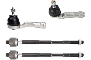 TRQ Front Inner and Outer Tie Rod Set 4 Piece Compatible with 2016-21 Hyundai Elantra 18-20 Elantra GT 18-22 Kona 19-20 Kia Forte