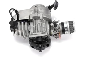 BAZARGAME 47cc 49cc 2-Stroke Mini Motorbike Engine Mini Engine 2-Stroke Motor Hand Pull Starter Engine Single Cylinder Motor Air-Cooled Complete Engine Kit For Pocket Bike Dirt Bike All-Terrain Bike Scooter
