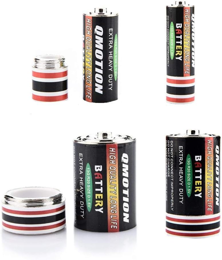 Yesoa 4 PCS Battery Shaped Convenient Storage Boxs Pill Box Case Container Safe Secret Stash Diversion Storage Box,2 Different Sizes
