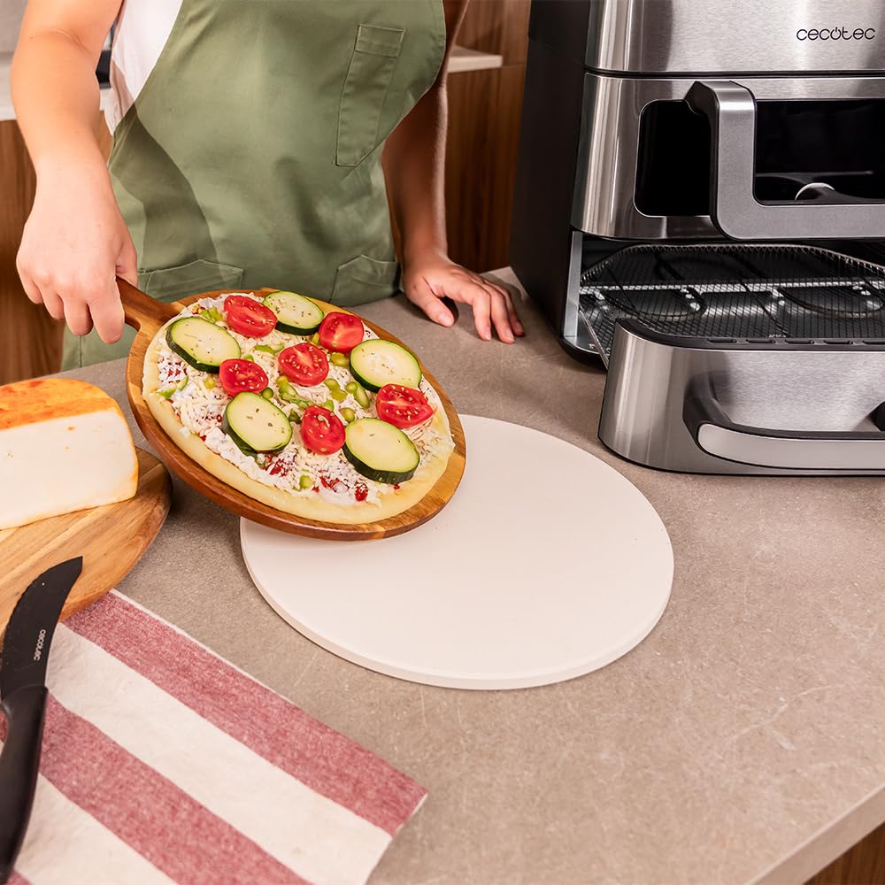 Cecotec Cecofry FoodCourt 18000 4Pizza Air Fryer 18 l Air Fryer 18000 4Pizza 2700 W, Backofen 30 cm, Temperatur max. 230 °C, 9 l Trennwand und 200 °C, Sync-Funktion, Pizzastein, Farbdisplay, Edelstahl 5