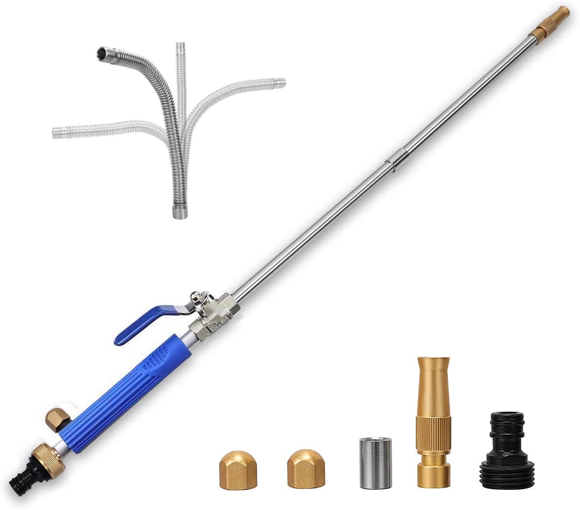 High Pressure Power Washer Wand, Watering Sprayer Cleaning Tool, Hydro Jet Water Hose Nozzle, Wand Lance for Gutter Patio Car Pet Window blue : Garden & Outdoor
