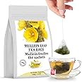 Premium 50 Mullein Leaf Tea Bags. Made with 100% Pure Mullein Leaves, for Lungs Cleanse and Respiratory Support, No Flavoring