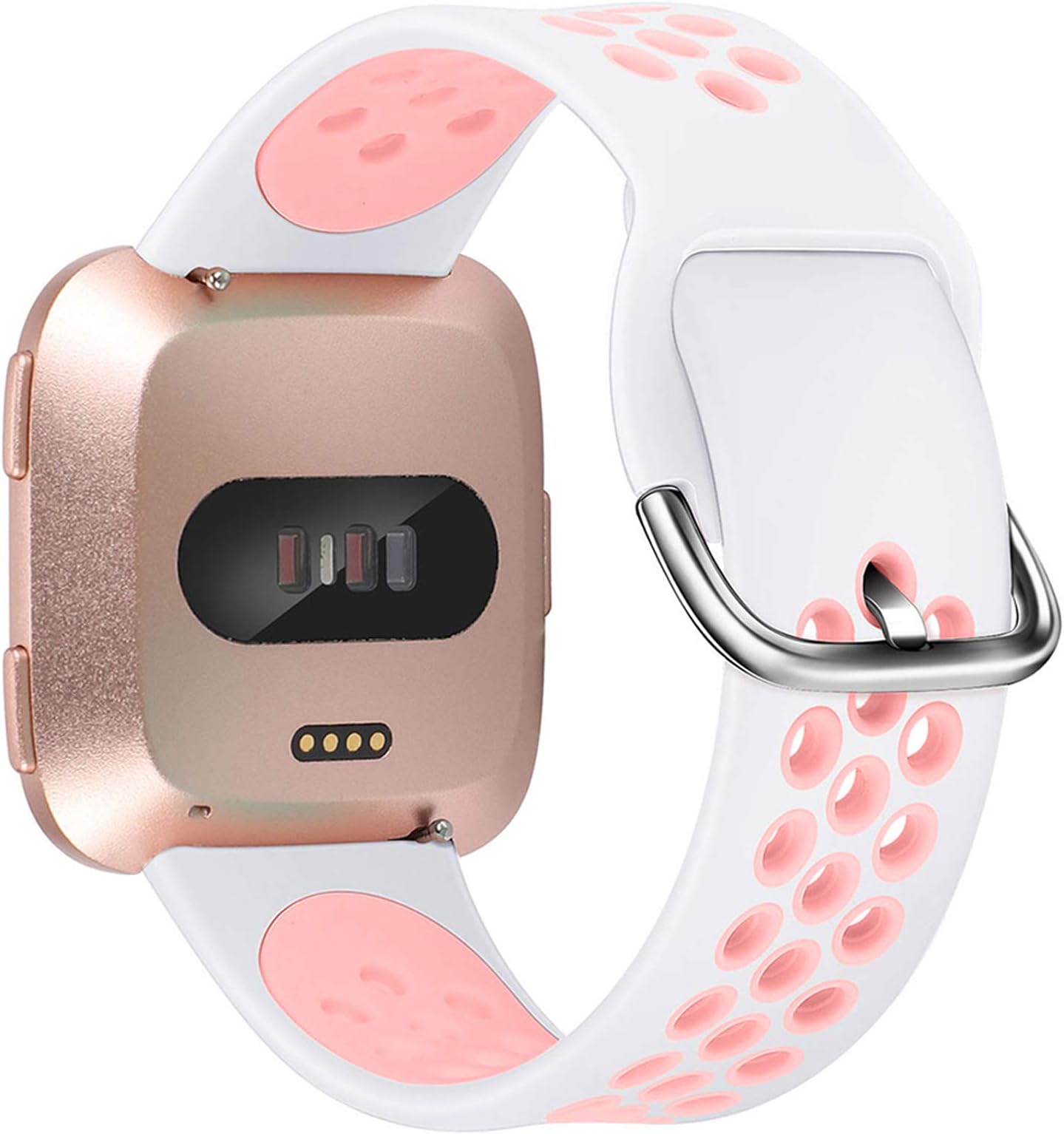 XIMU Sport Bands Compatible with Fitbit Versa/Versa 2 / Versa Lite, Soft Silicone Waterproof Breathable Sport Watch Strap Replacement Wristband Accessories Women Man for Versa Smart Watch