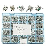 50 Sets of Dental Brackets Roth 022 Slot with 3 4 5 Hooks Mini Orthodontic Metal Braces Laser Marked