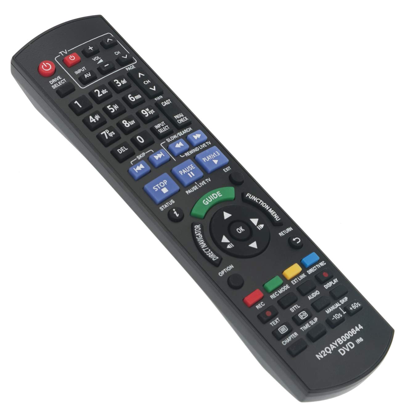 VINABTY N2QAYB000644 Replacement Remote Control Fit for Panasonic DVD Recorder DMR-XS400 DMR-EH545EG DMR-EH63EC DMR-EZ49VEB DMREH535EG DMREX768EBK DMREX88EB DMR-EH495 DMREH595EG