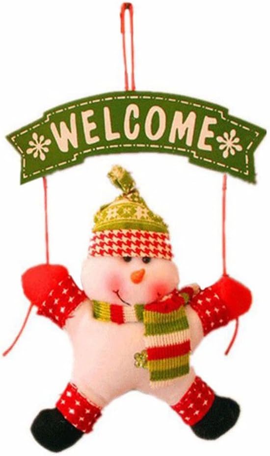 DROVE Christmas Door Hanging Door Ornament Snowman Outdoor Outside Puppet Christmas Welcome Decoration