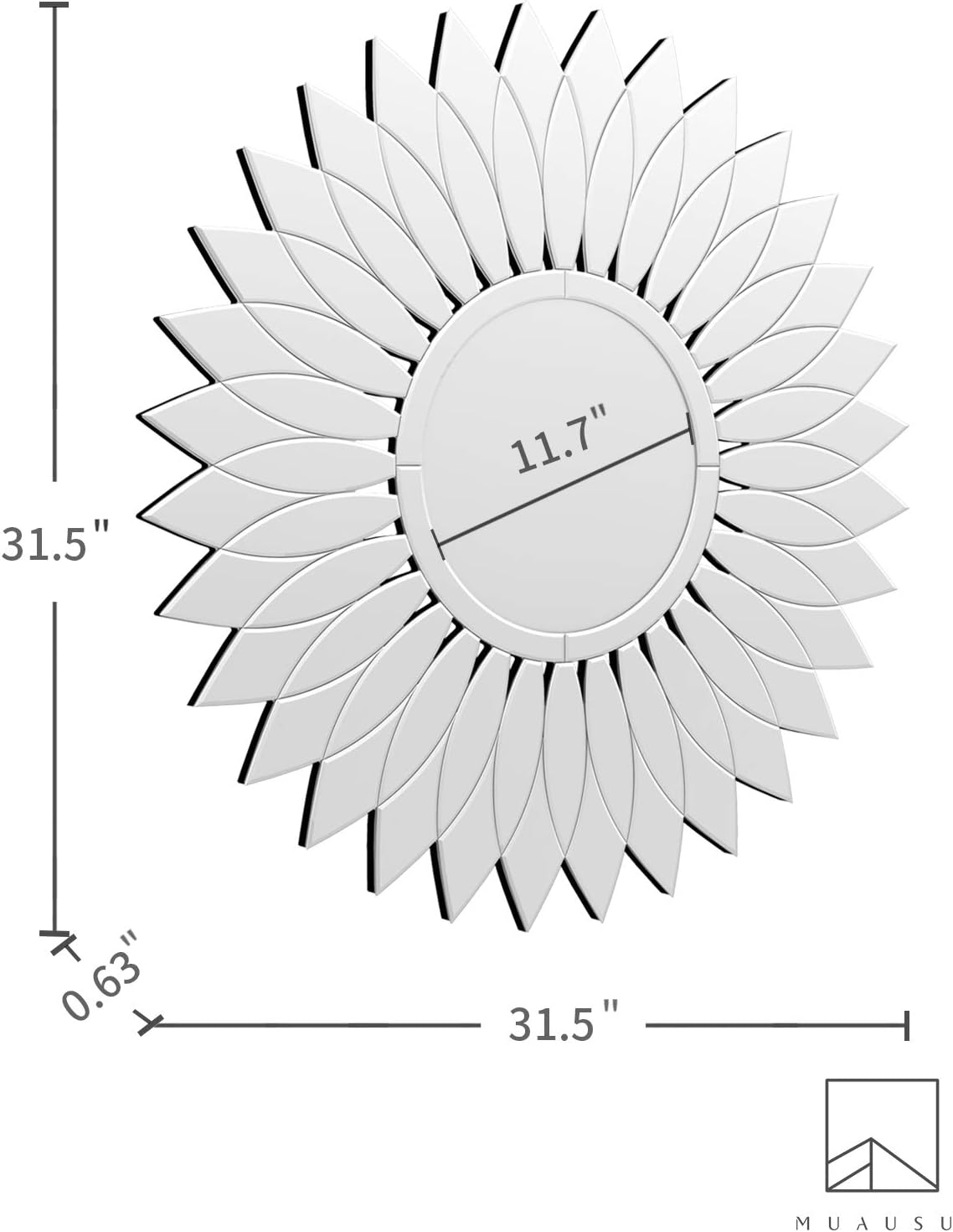 Sunglasses Sunflower Wall Mirror -Sunflower Decorative Wall Mirror 31.5" X 31.5" for Decor Wall Mirror: Furniture & Decor