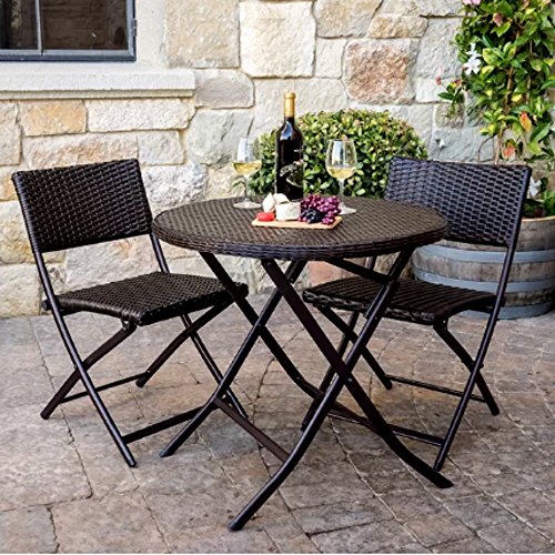 High Top Patio Table and Chairs Set for Indoor and Outdoor Combo, 3