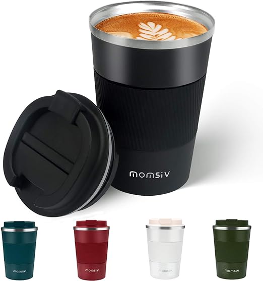 Travel Mug,MOMSIV Insulated Coffee Cup, Double Walled Travel Mug Vacuum