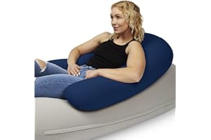 MOONPOD Moon Pod Crescent Backrest for Bean Bag Chair, Navy - The Zero-Gravity Beanbag for Stress, Anxiety, & All Day Deep Relaxation - Ultra Soft & Ergonomic Support for Back & Neck - for The Whole Family