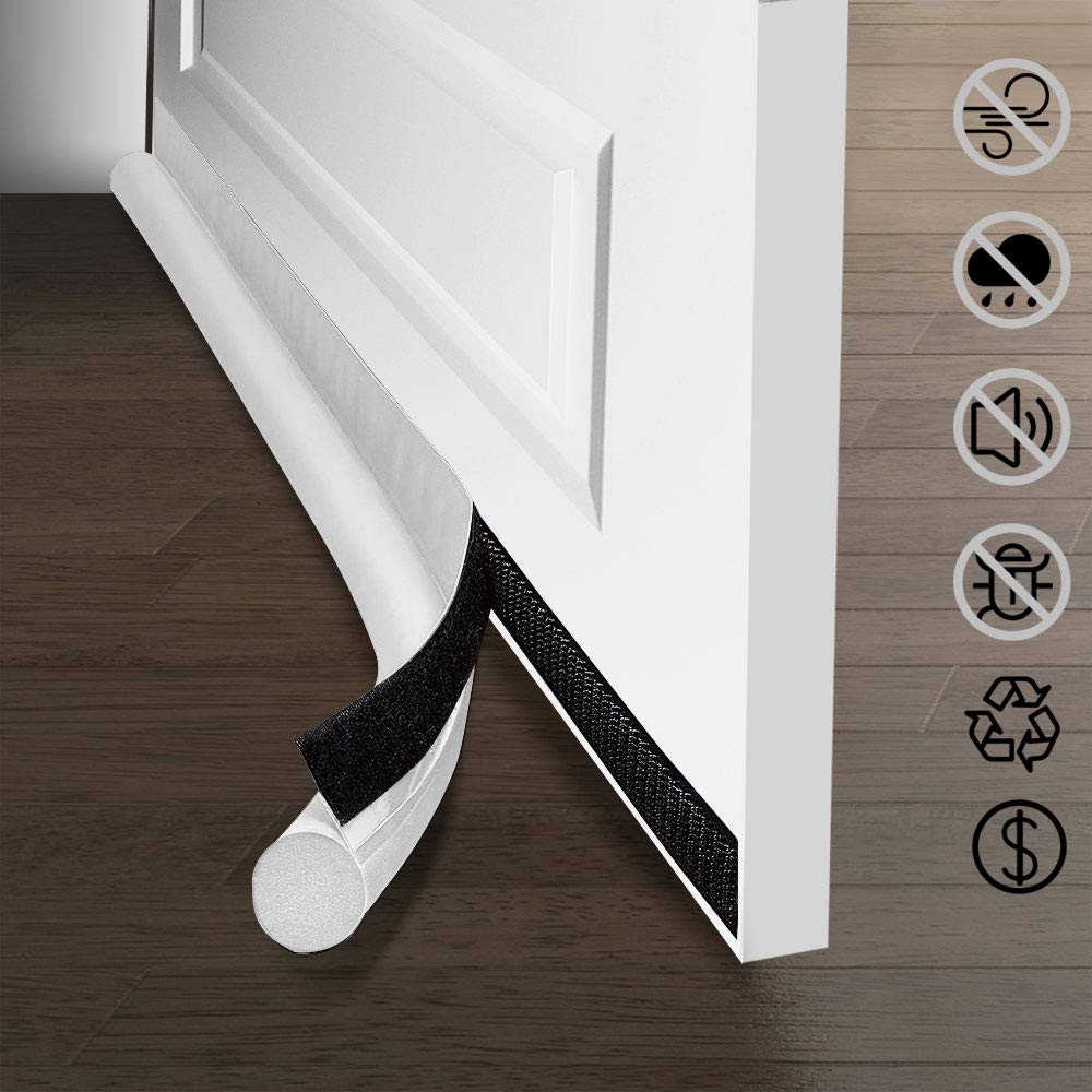 NeuWee Draft Stoppers, Self-Adhesive Soundproof Dust-Proof, 3.1×94.5cm (White)