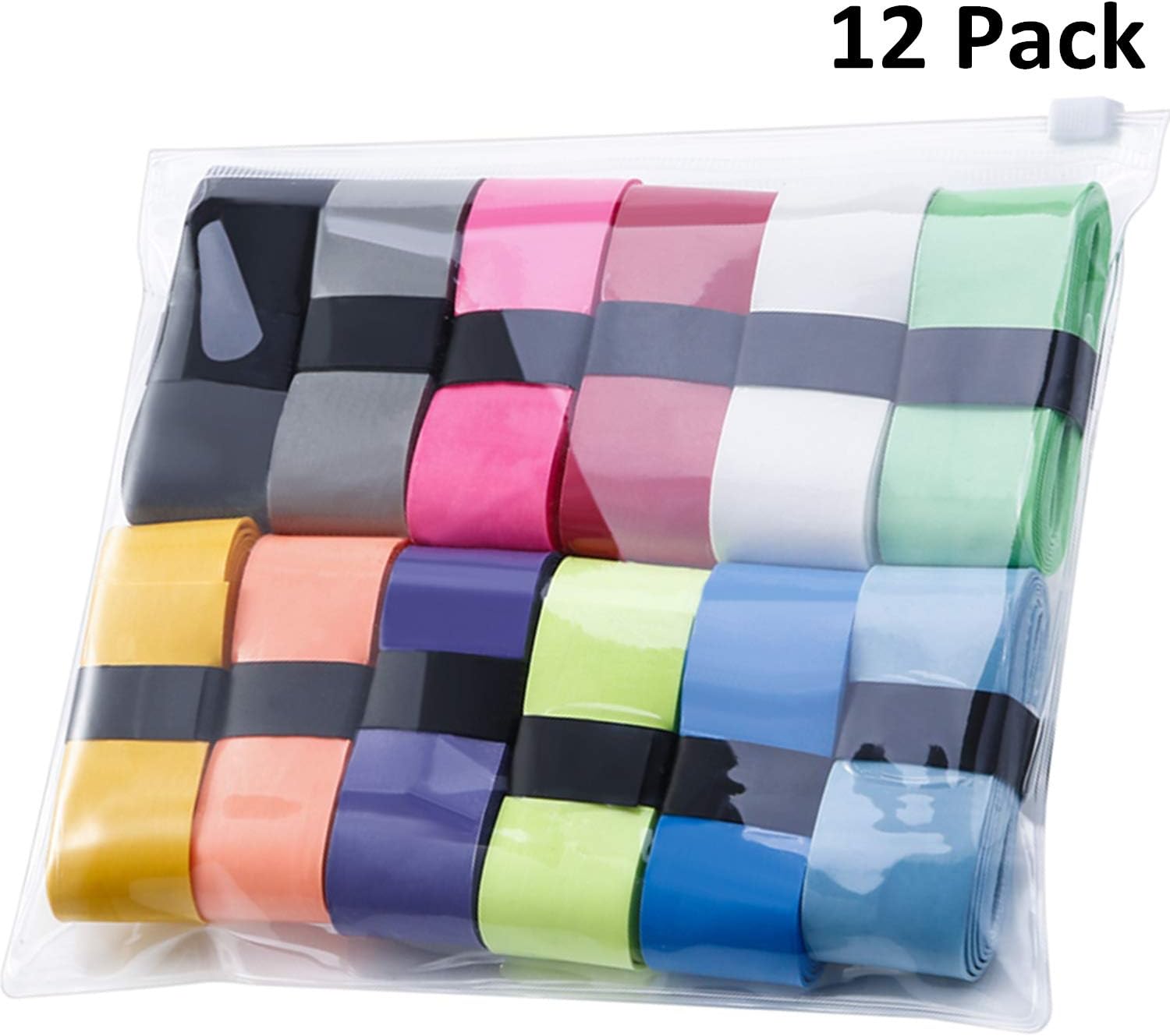 12 Pieces Tennis Badminton Racket Overgrips for Anti-Slip and Absorbent Grip (Multicolored) : Sports & Outdoors