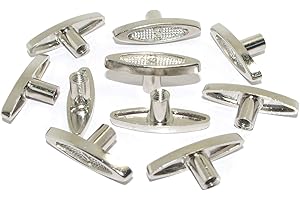 Pursuestar 10Pcs 8mm 0.35" Silver Metal Winder T-Bar Replacement Winding Keys for Windup Jewelry Music Box Kit