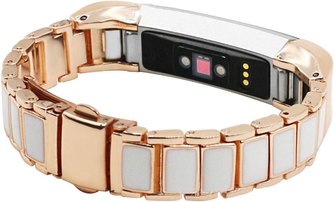 Wekin Replacement Straps Compatible For Alta and Alta HR, Adjustable Metal Band Women Wristband Steel Bracelet With Rhinestone For Alta/Alta hr