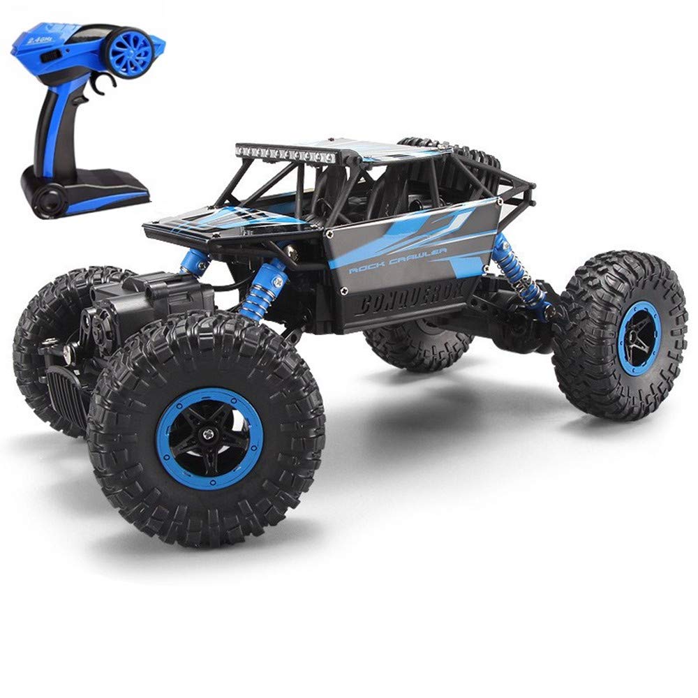 Cherry 2.4GHZ 1:18 Remote Control Car, 4WD RC Rock Crawlers Double Motors Drive Bigfoot Cars Climbing Off Road Vehicle Toy RC Car Blue Color