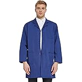 VOGRYE Professional Lab Coat for Men Women Long Sleeve, White, Unisex