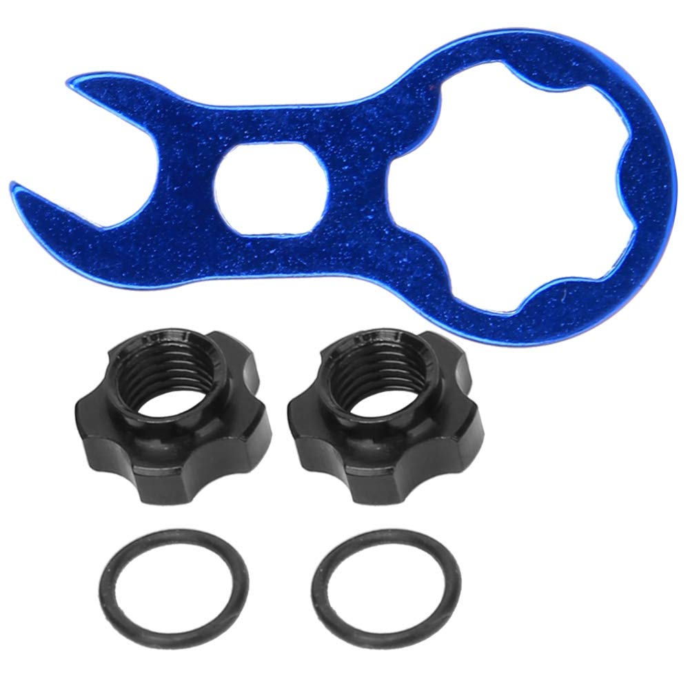 Bike Valve Nute,Bicycl Inner Tube Valve Nuts, Bike Vacuum Tire Valve Nut, Aluminum Alloy Vacuum Tire French Valve Nuts Screws Wrench Kit for Mountain Road Bicycle