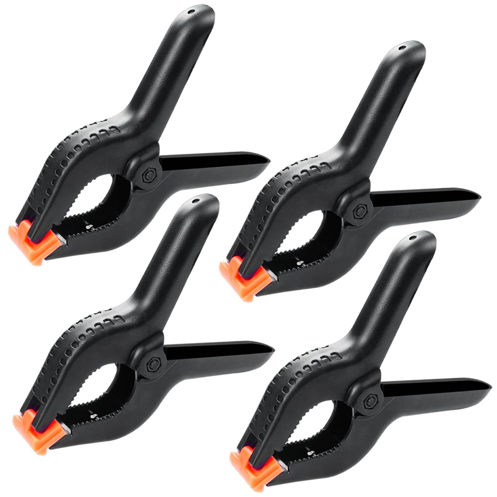 4 Pcs Spring Clamps, 4 in Plastic Heavy Duty Spring Clips for Crafts, Mini Clamps for Woodworking and Backdrop Clips Clamps for Photography for Backdrop Stand Photography Home