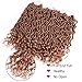 6 Packs Goddess Locs Crochet Hair Wavy Curly #27 14 Inch Faux Locs Crochet Braids Synthetic Hair Extensions Brown Goddess Crochet Locs Low Temperature Braiding Hair (14