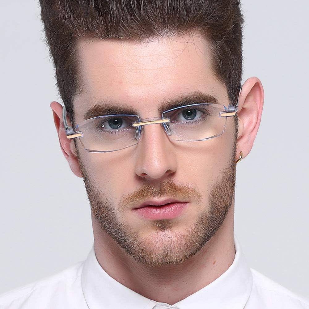 TERAISE 4pcs Reading Glasses Fashion Anti-Blue Light Quality Readers Diamond Cutting Design Anti-Fatigue For Men Computer/Cell Phone Reader Glasses(1.5X) - Image 3