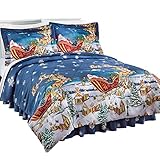 All Thru the Night Reversible Medium-weight Comforter Bed Set, Multi, King