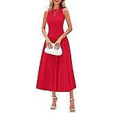 PRETTYGARDEN Spring Casual Dresses for Women 2026 Summer Business Work Midi Sleeveless A Line Pleated Cocktail Dress