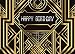 Qian 7x5ft Photography Backdrops Great Gatsby Happy Birthday Party Background Black and Gold Golden Banner Photo Studio Booth