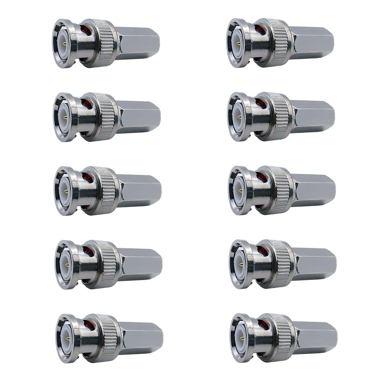 iYueMps BNC Connector Male Twist-On Connectors Cable Adapters for RG59&RG62 Coaxial Cable Adapter (10 x BNC Twist On Connector)