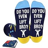 AURIXTAL Funny Gym Socks, Gym Gifts for Men, Do You Even Lift Bro Socks