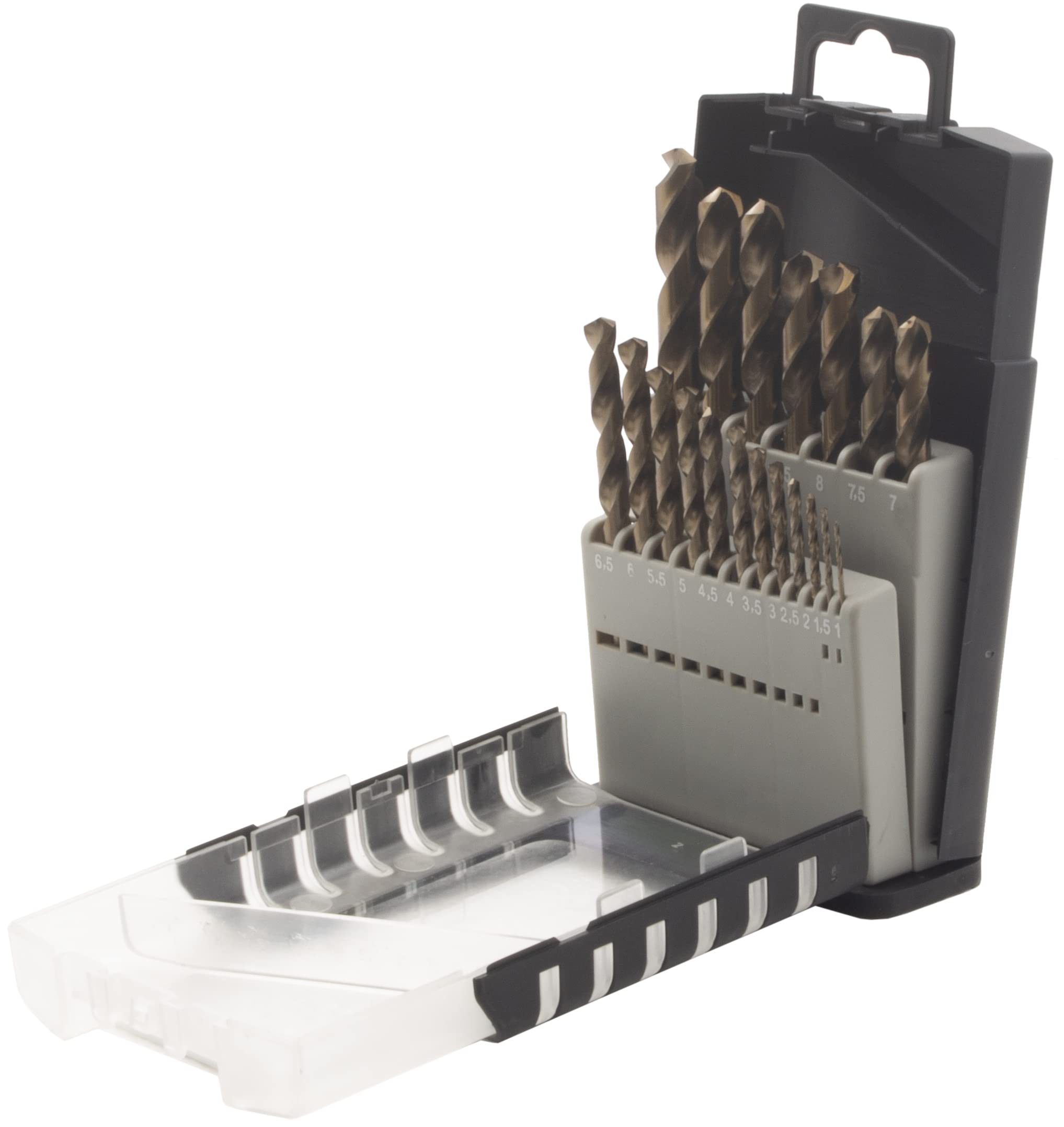 Krino 01155301 Set of 19 Cobalt Drill Bits for Corrected Stainless Steel