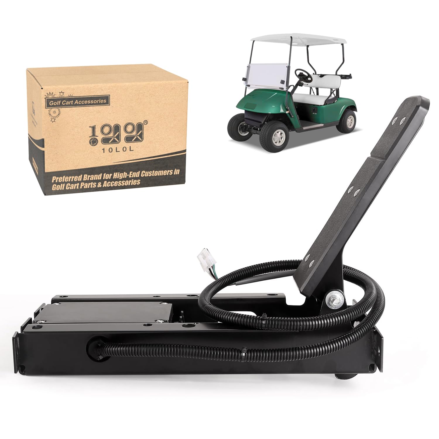 Photo 1 of 10L0L 73333G05 Golf Cart Accelerator Pedal Box Assembly for EZGO TXT 2000 UP 48 Volt Electric and EZGO MPT-Workhorse 800 2004-UP PDS Models Only, Replace OEM# 73333-G05