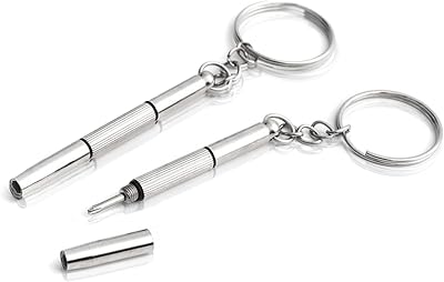 Siqian Glasses Screwdriver 2 Pcs Multifunction Mini Repair Tool 3 in 1 Keychain