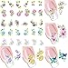 12 Sheet Flower Feather Water Nail Decals Butterfly Cat Water Transfer Decals Nail Tips DIY Design for Women Teen Girl