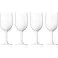 Drinique Unbreakable Stemmed Wine Glasses (Set of 4) 12oz Shatterproof, Reusable Tritan Wine Glasses for Red or White Wine - White