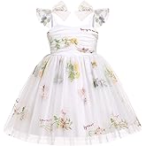 ABEWIP Toddler Baby Girls Tutu Dress Summer Sleeveless Princess Birthday Dresses Sequin Ruffle Tulle Sundress