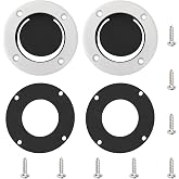 3876-3 Boat Scupper Flapper Self Bailing Valve Flush Mount Scupper 2 Pack | 2-7/8 inch Rubber Flapper Valve and Gasket, Comes with fixing rings and screws for maintenance use