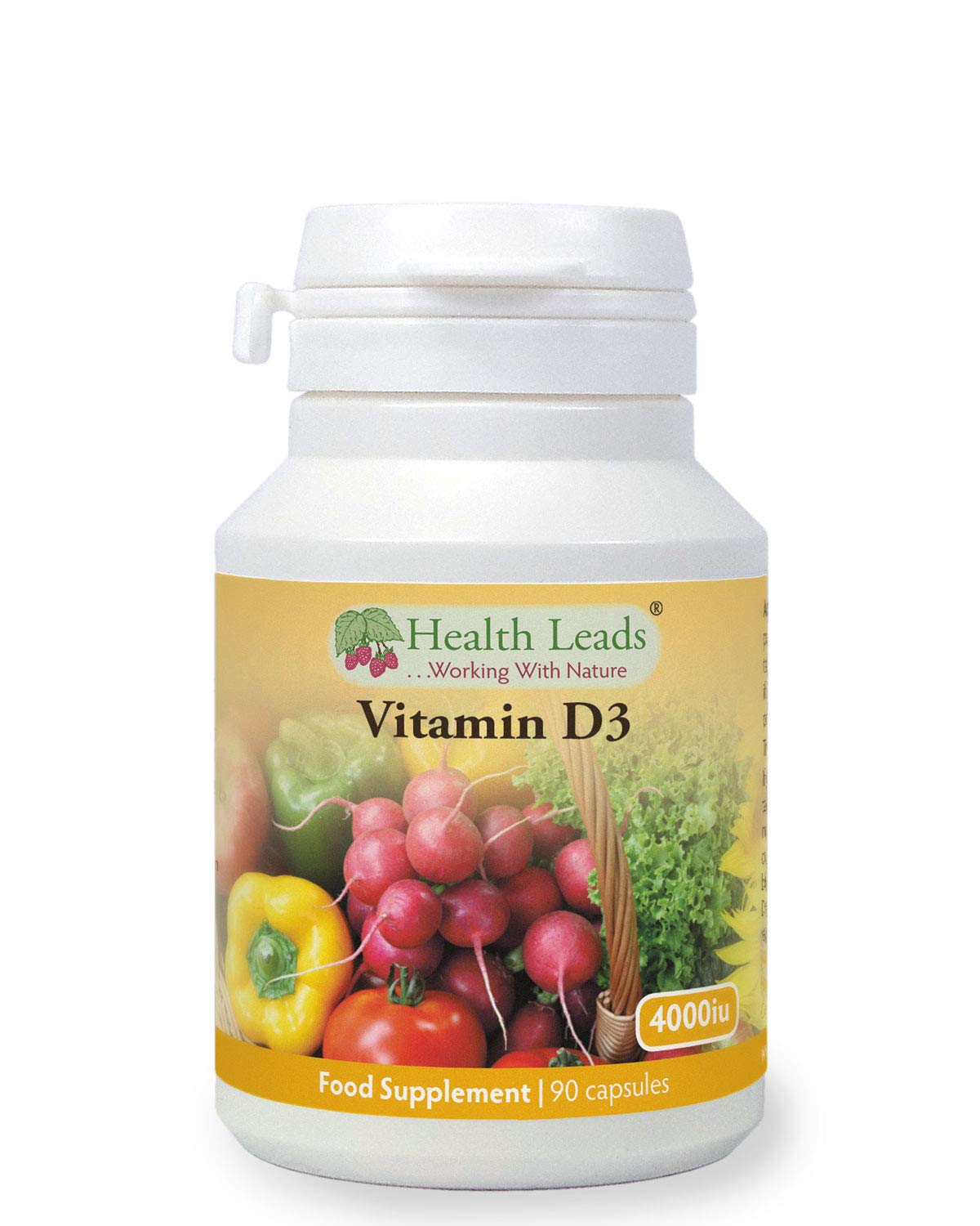 Vitamin D3 4000iu x 90 Capsules, Suitable for Vegetarians, Magnesium Stearate Free, Contributes to the Maintenance of Normal Bones, Muscle Function & the Immune System, UK Manufactured