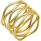 Jude Jewelers Stainless Steel Braide Wave Wrap Style Statement Promise Anniversary Ring